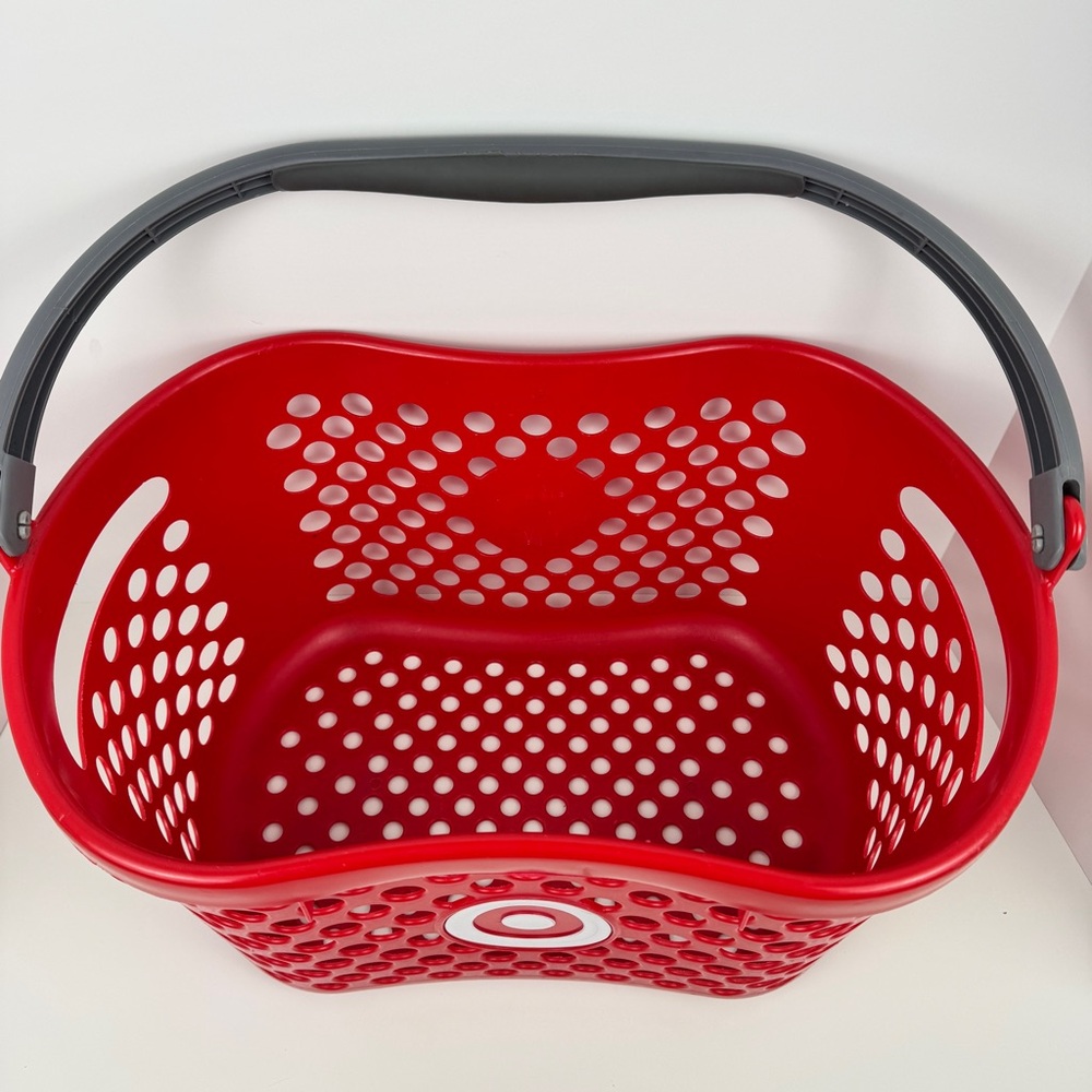 TARGET Red Shopping Basket With Handle Bullseye Logo - Full Size - Picture 7 of 8